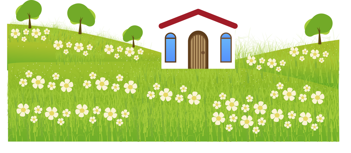 Домик с лужайкой вектор