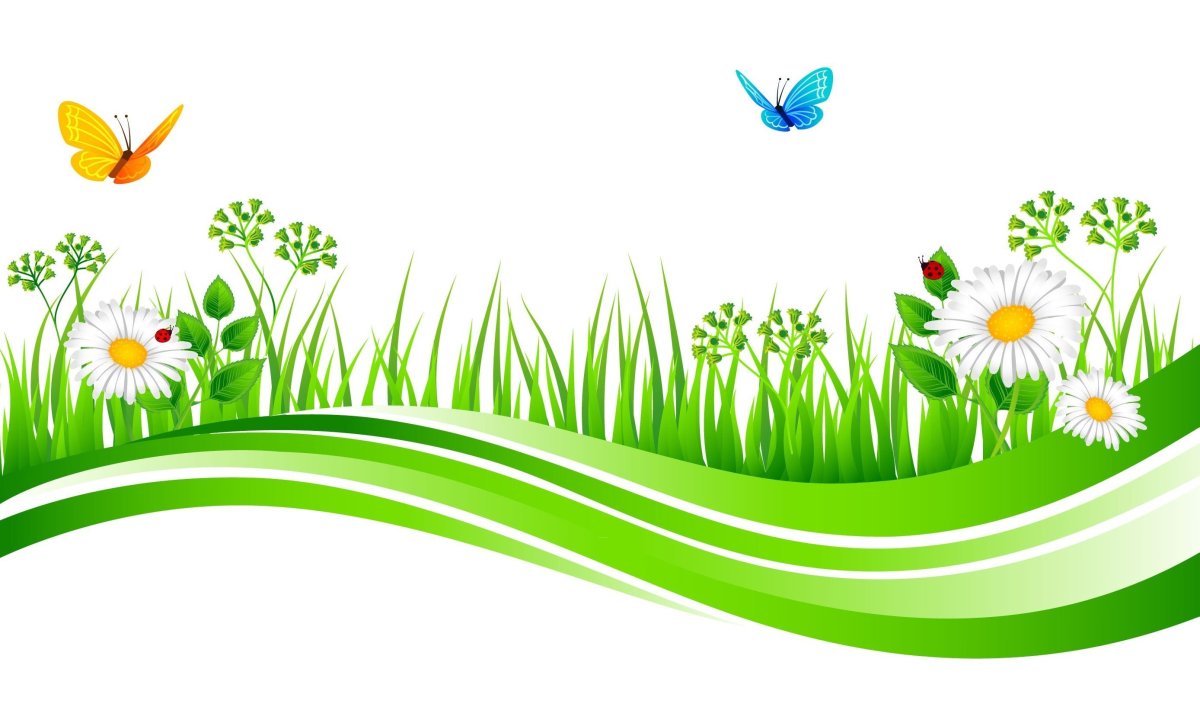 Травка с цветочками