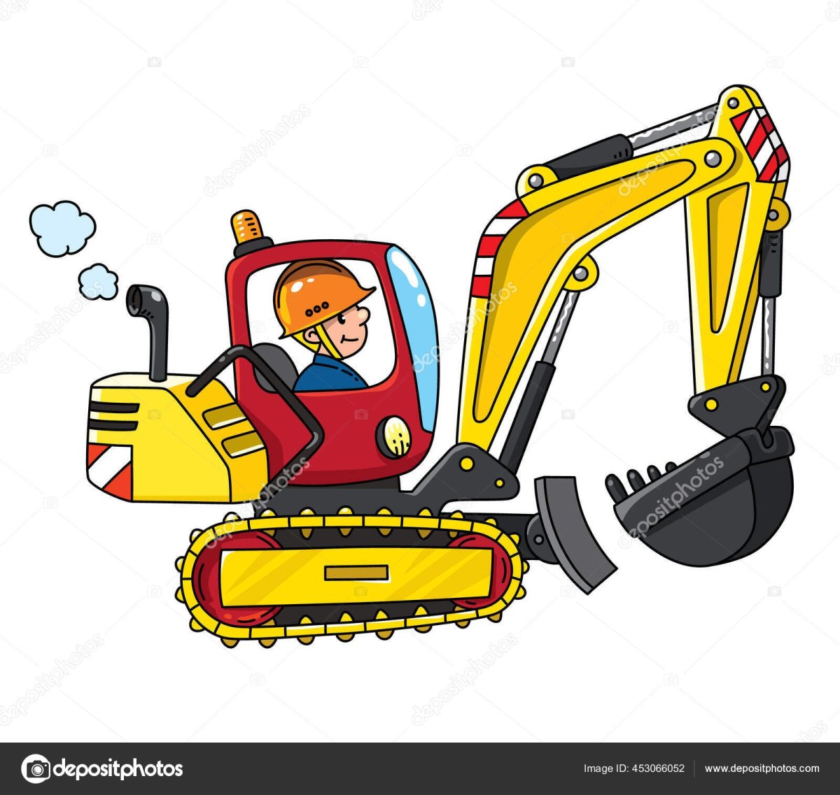 Экскаватор и Строитель вектор