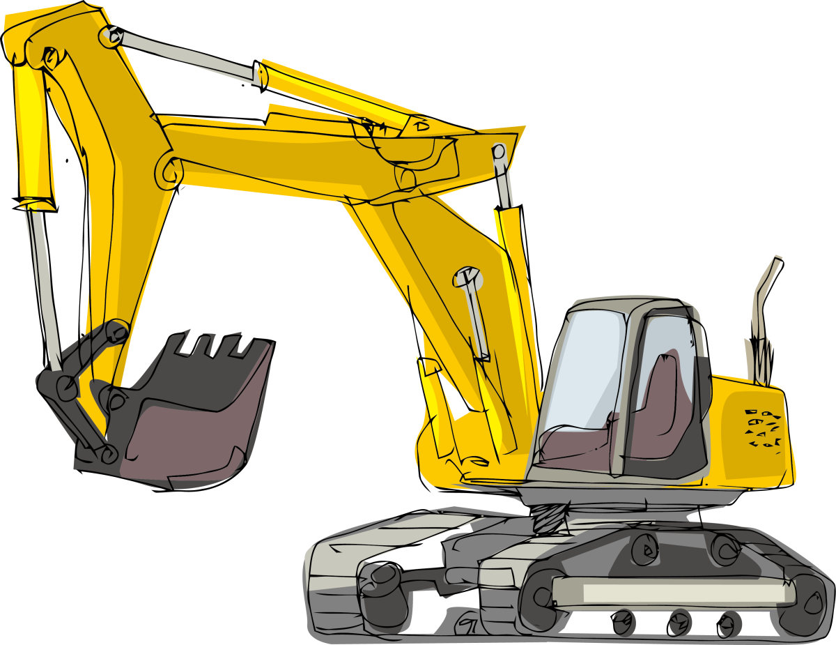 Трактор желтый мультяшный