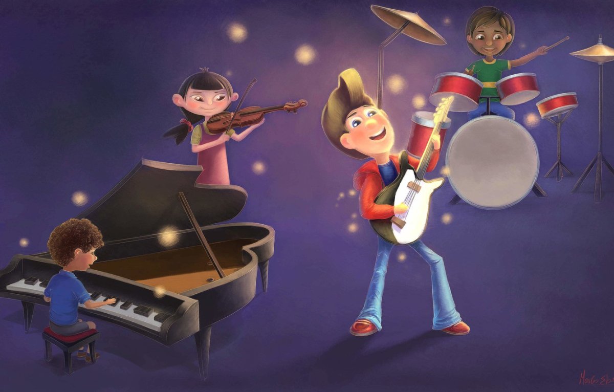 Оркестр на белом фоне