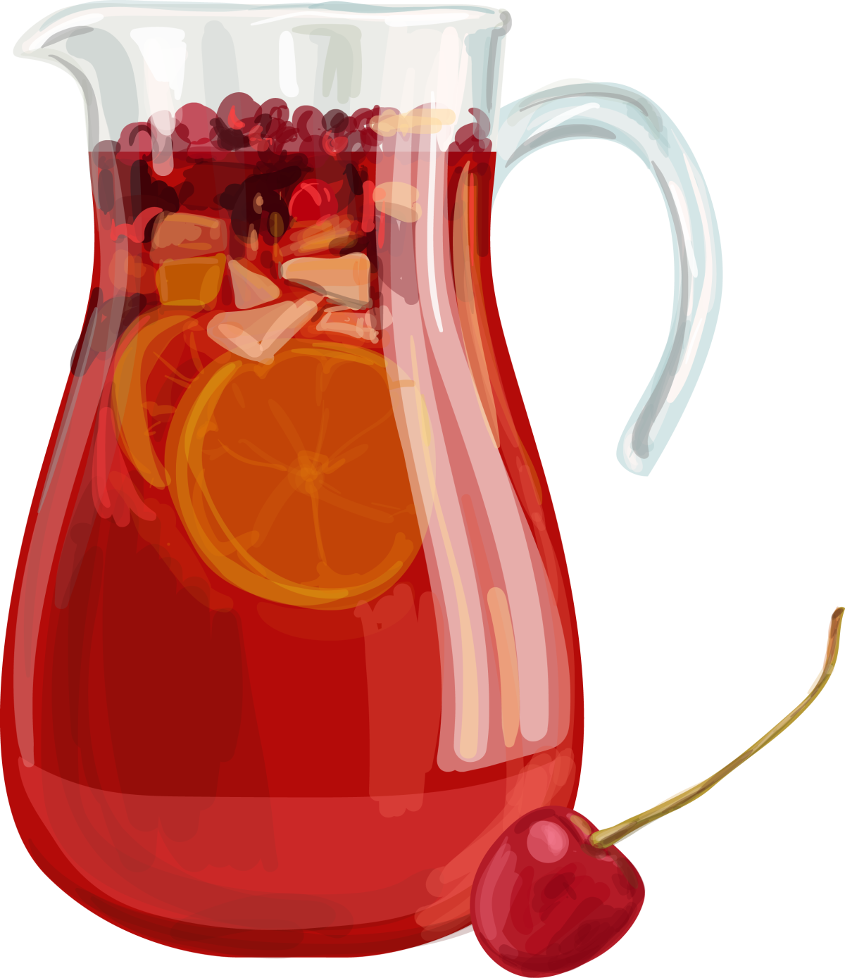 Яблоки и сок на прозрачном фоне