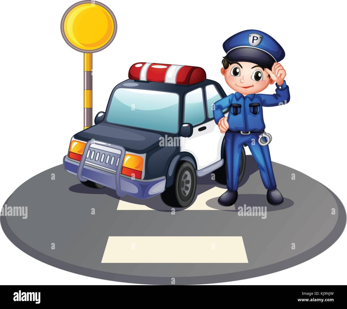 Милиционер с жезлом вектор