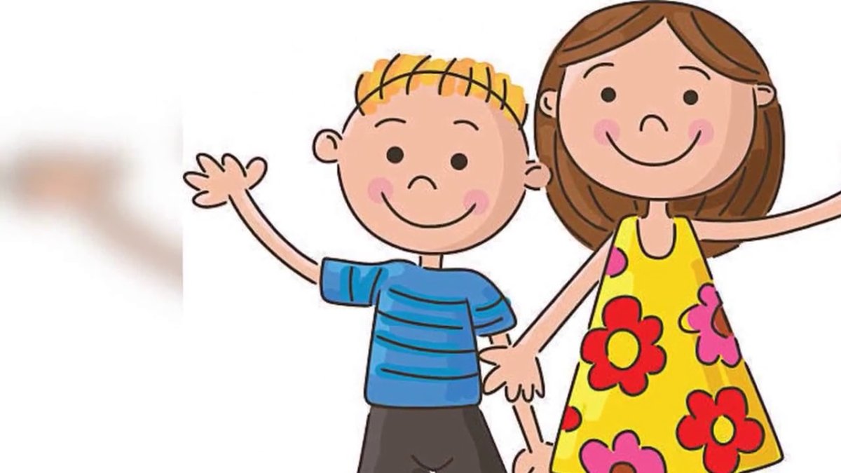 Брат и сестра на белом фоне