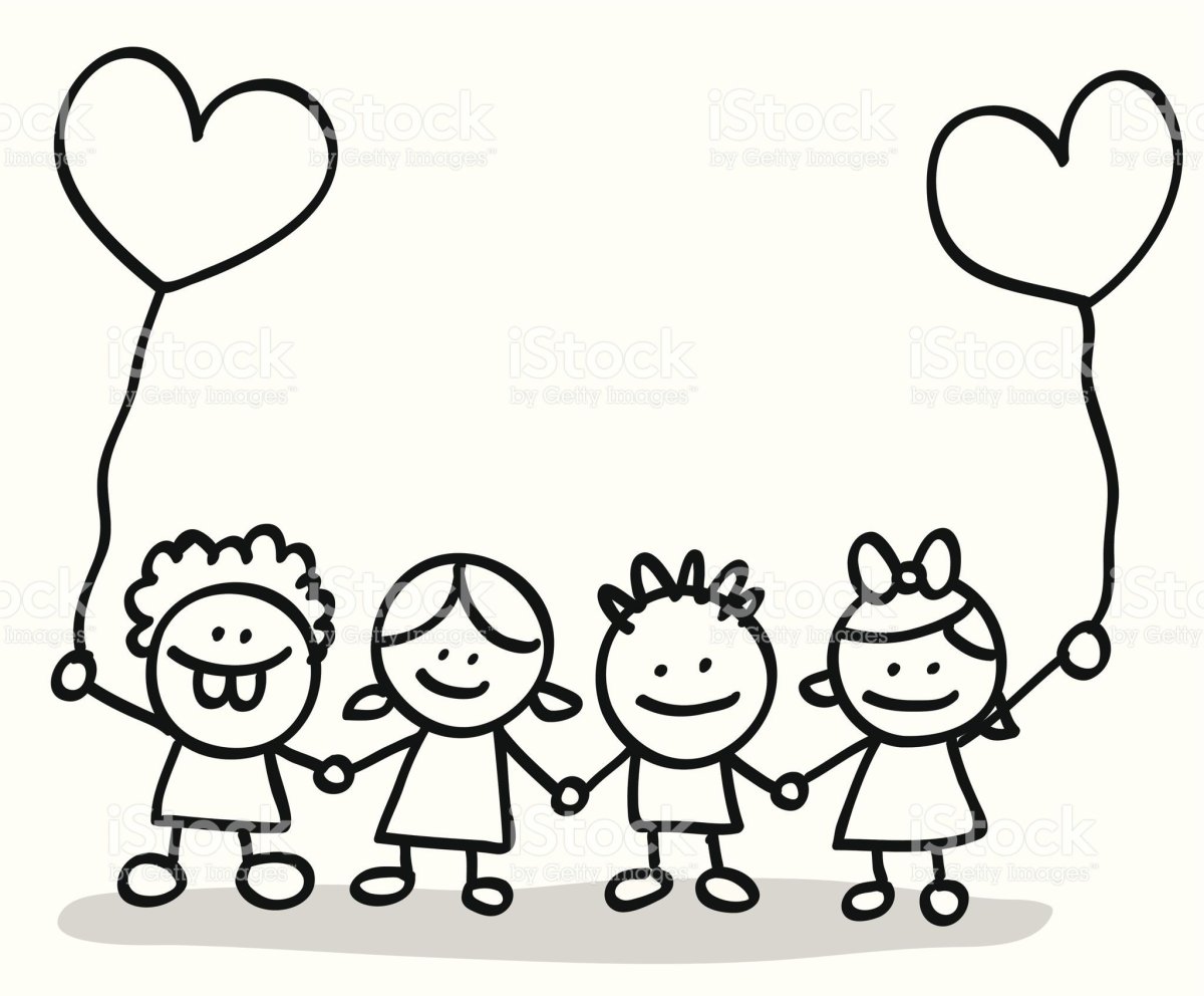 Обнимашки руки раскраска