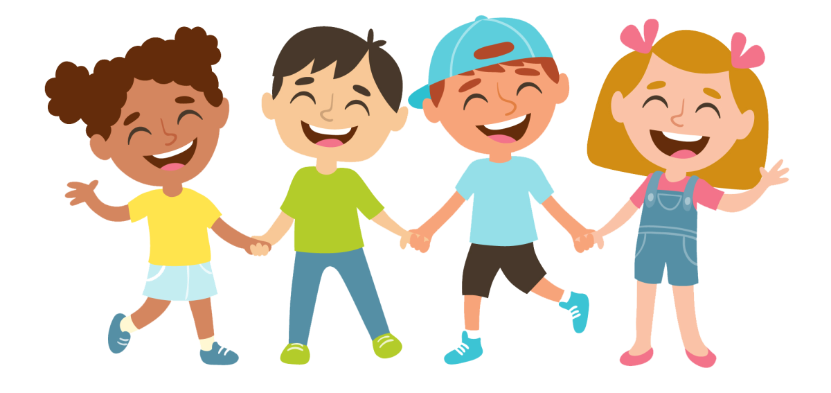 Дети держатся за руки