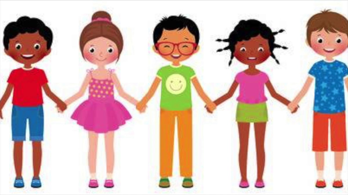 Мультяшные дети разных рас