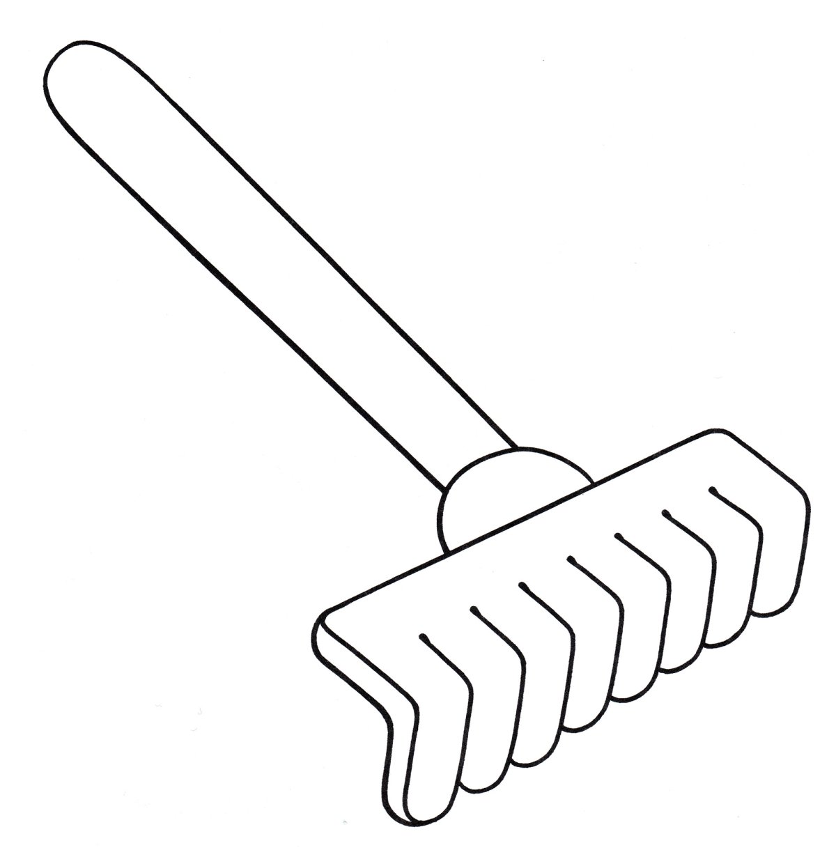 Грабли раскраска для детей