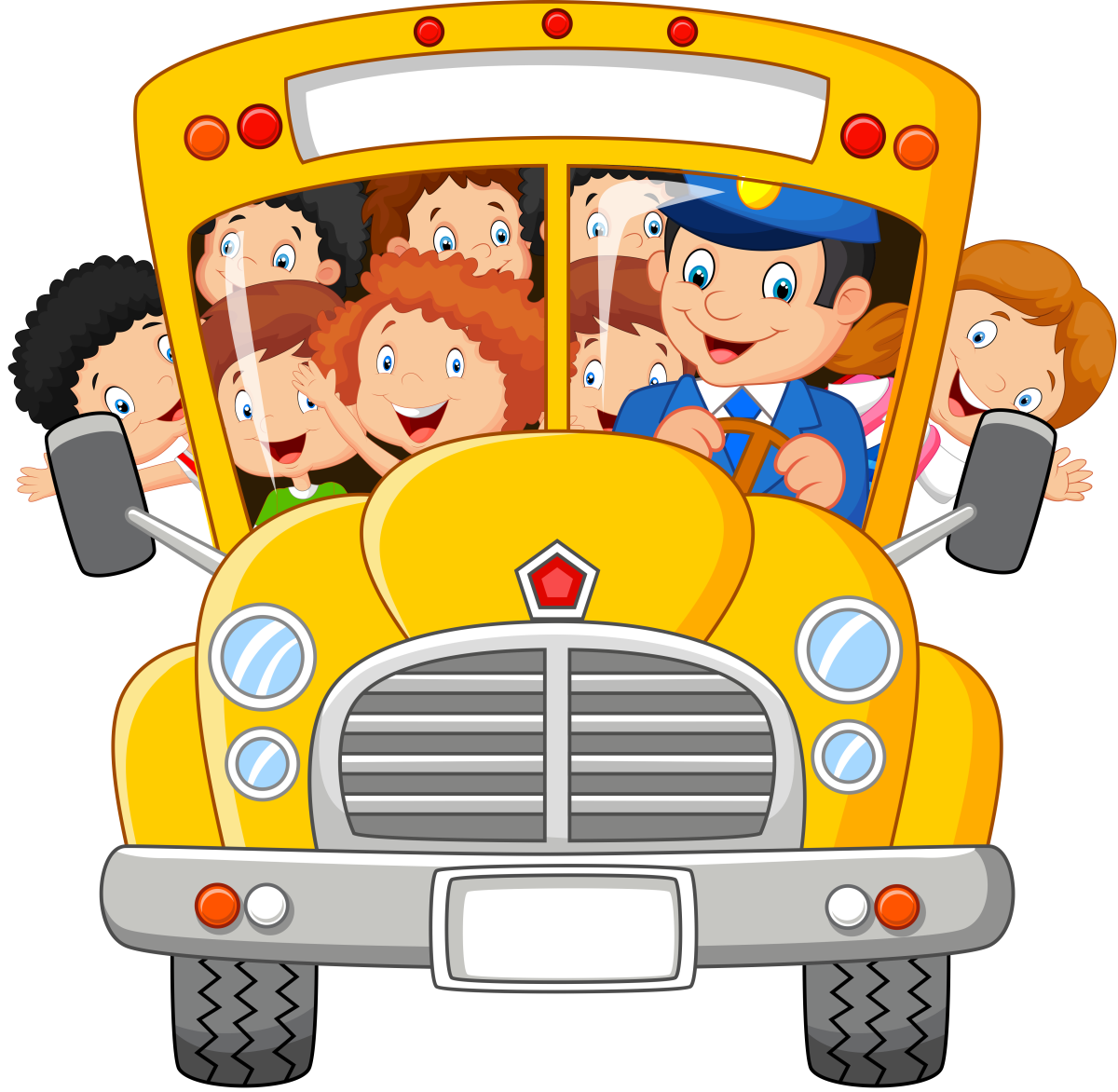 Детский автобус на прозрачном фоне