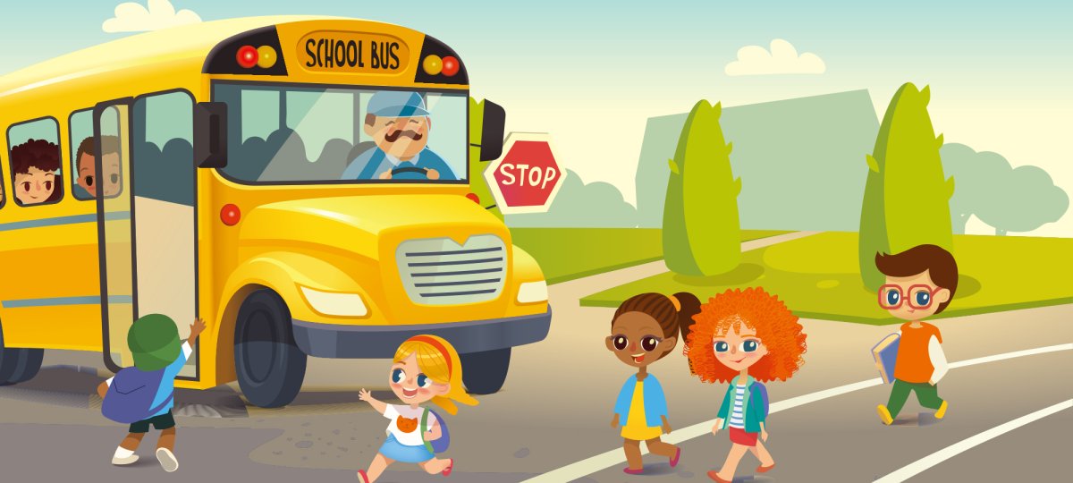 Картина для детей едем на автобусе