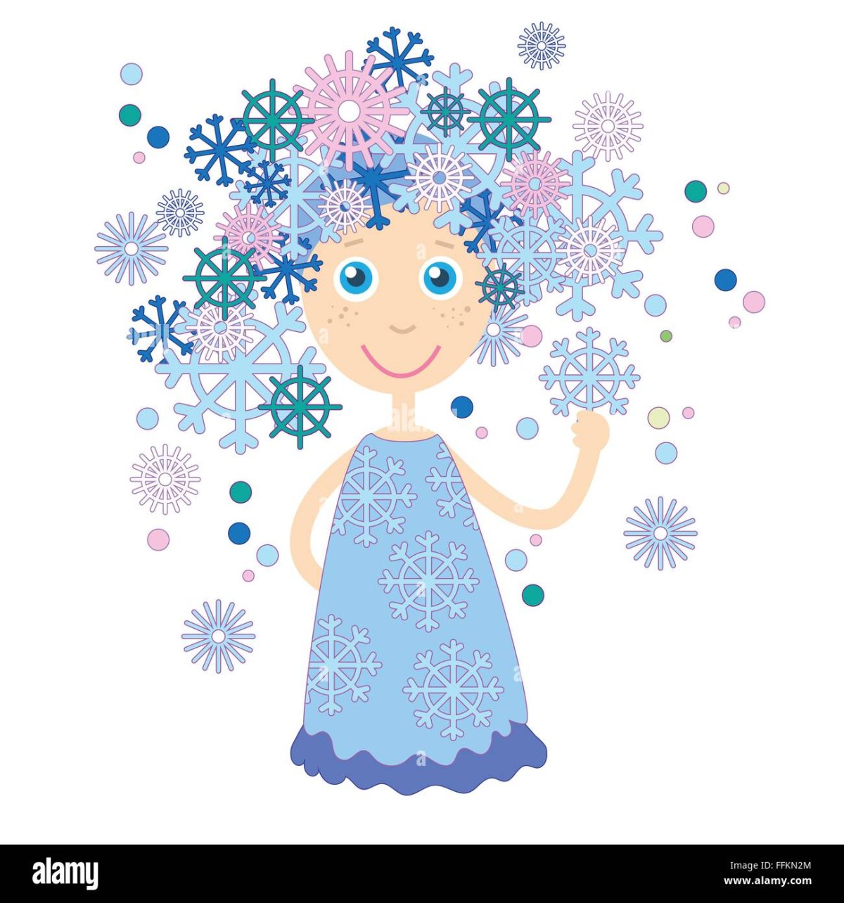 Девочка Снежинка рисунок