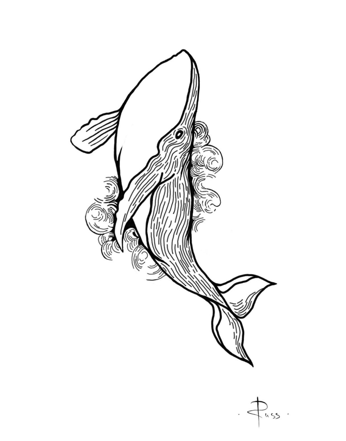 Татуировка кит эскизы