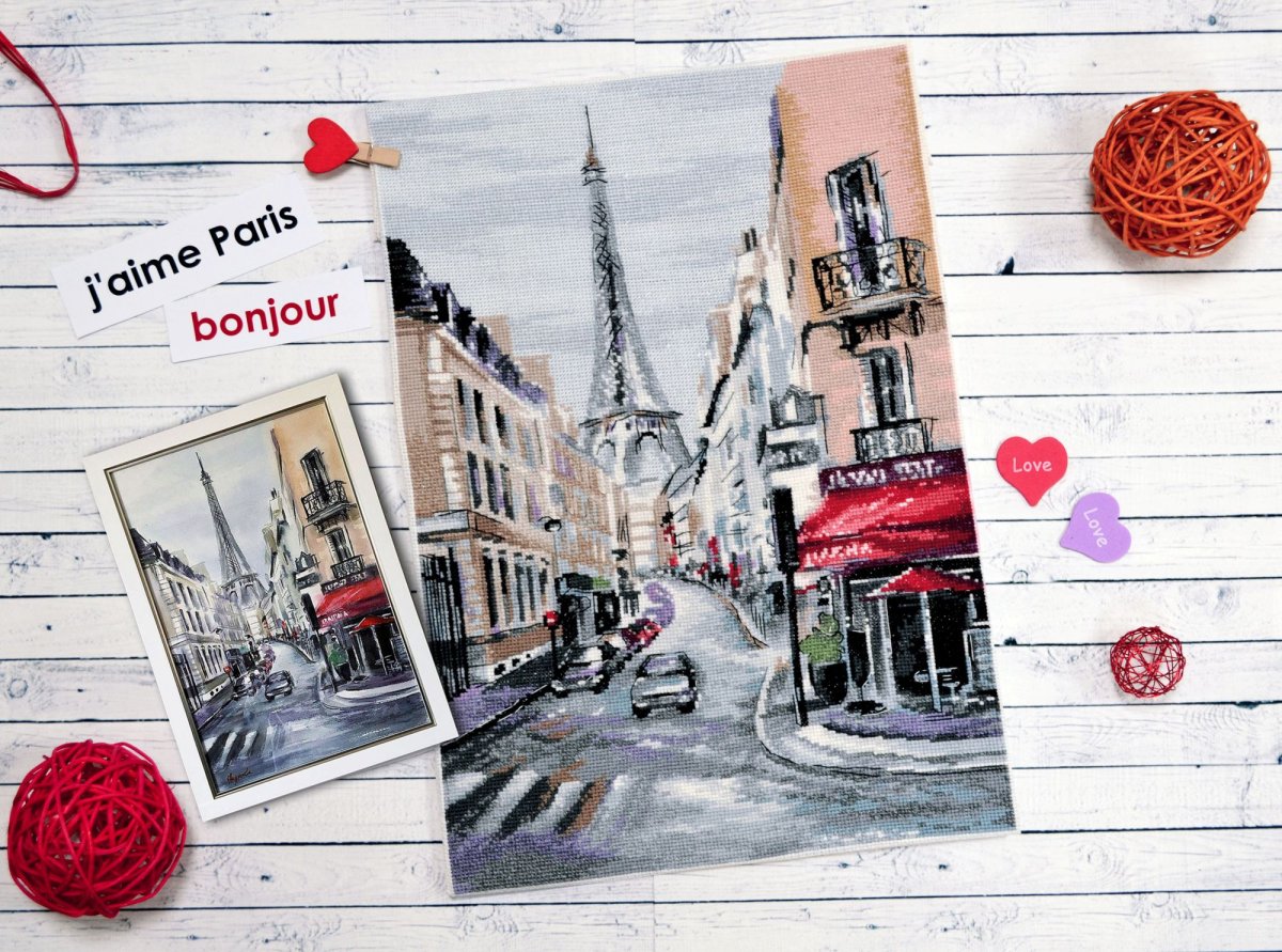 Путешествие в Париж вышивка