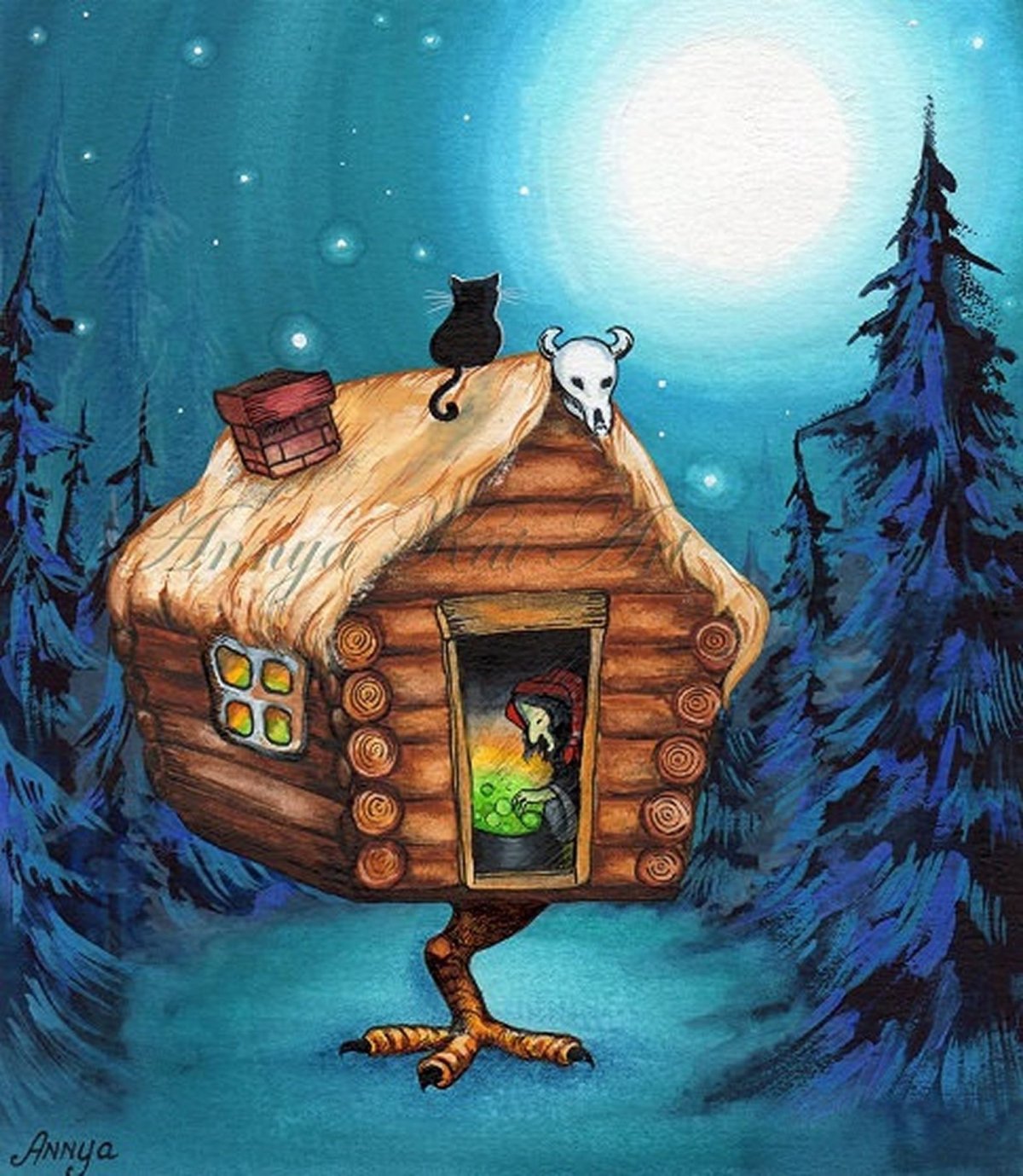 Баба Яга и избушка на курьих