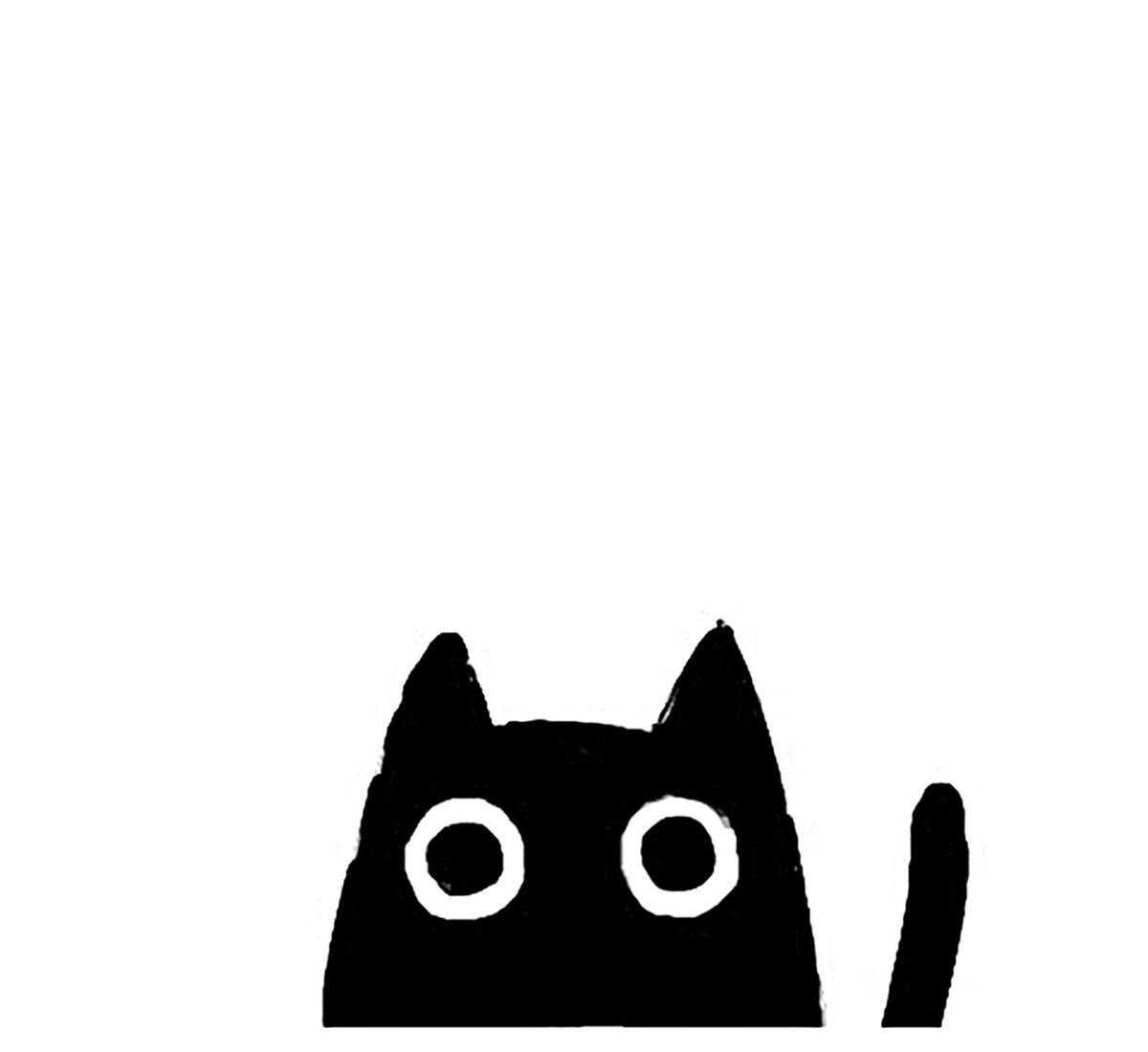 Кошка выглядывает из-за угла рисунок