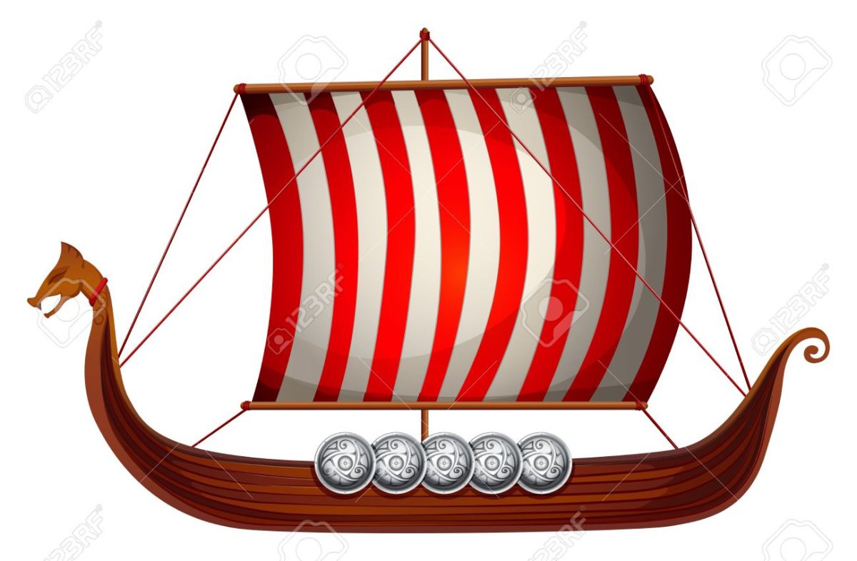 Корабль викингов сбоку