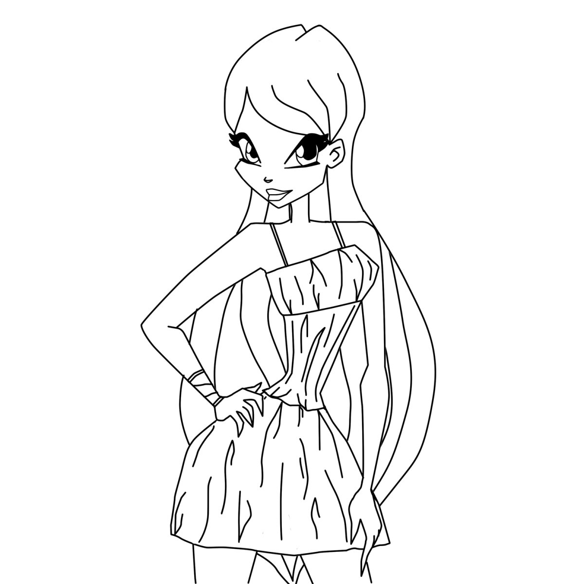 Клуб Винкс Блум для срисовки