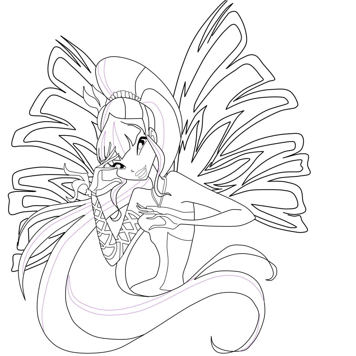 Стелла Винкс для срисовки