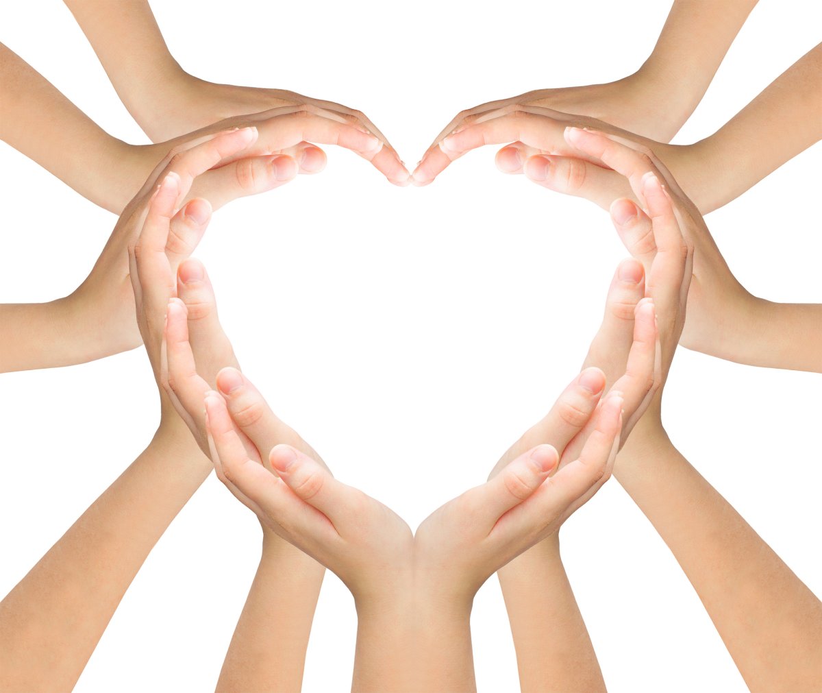 Руки в виде сердца