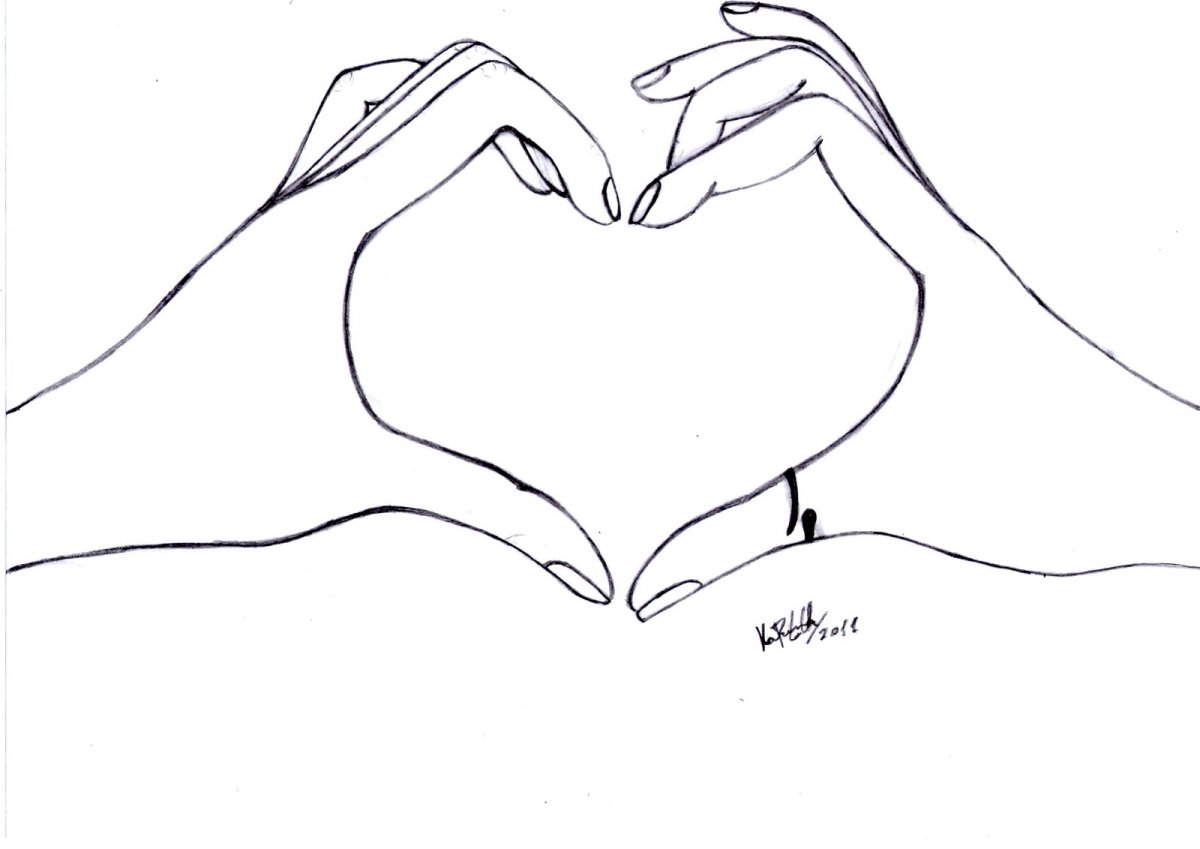 Сердечко из пальцев рук