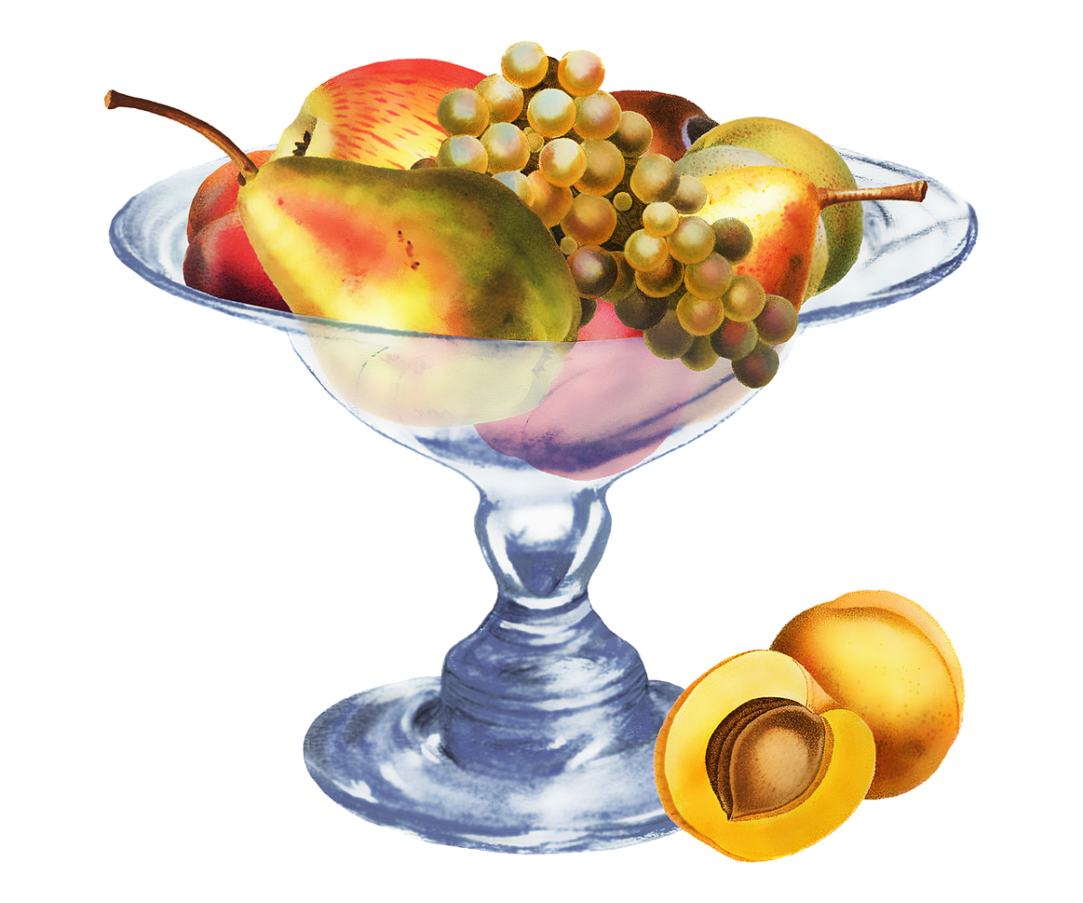 Разные фрукты в вазе