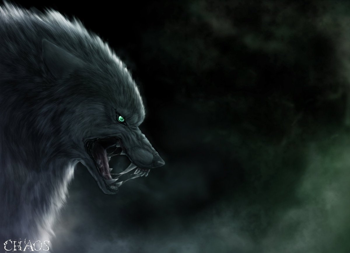 Оскаленный волк