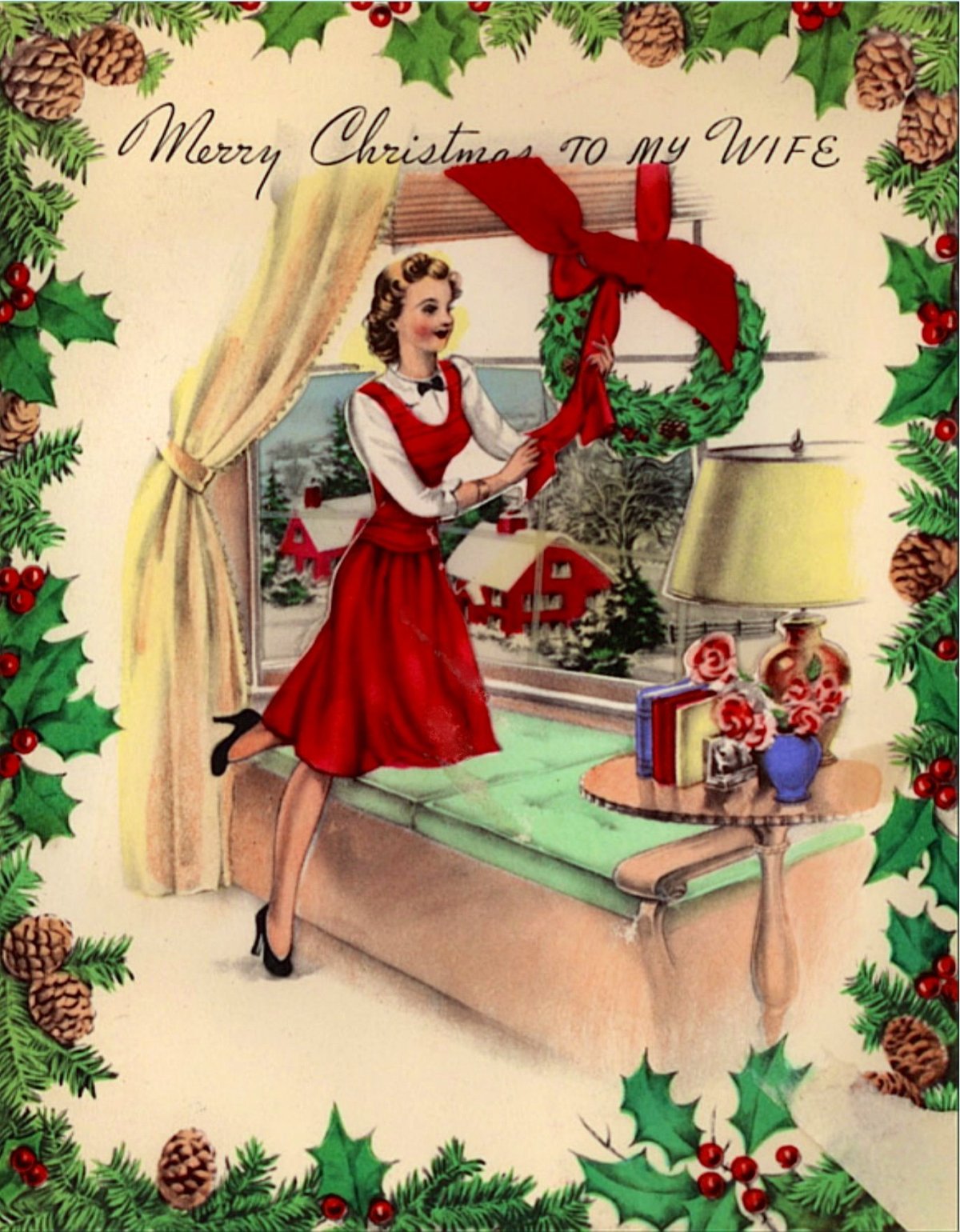 Рождественская открытка в стиле ретро