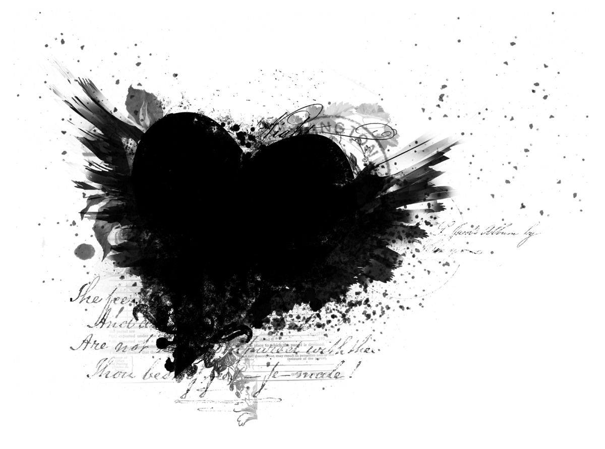 Неоновое сердце на черном фоне