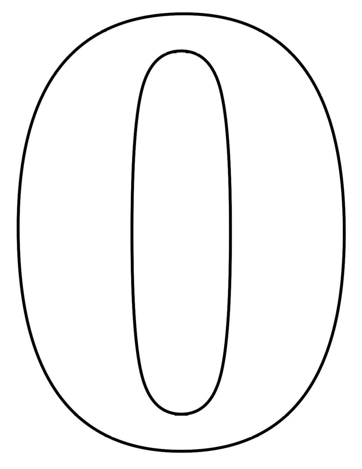 Цифра ноль трафарет