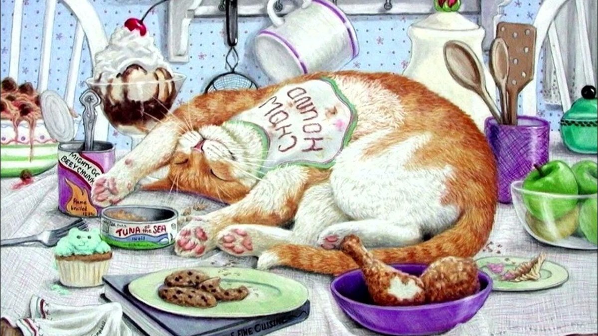 Девушка думает о еде