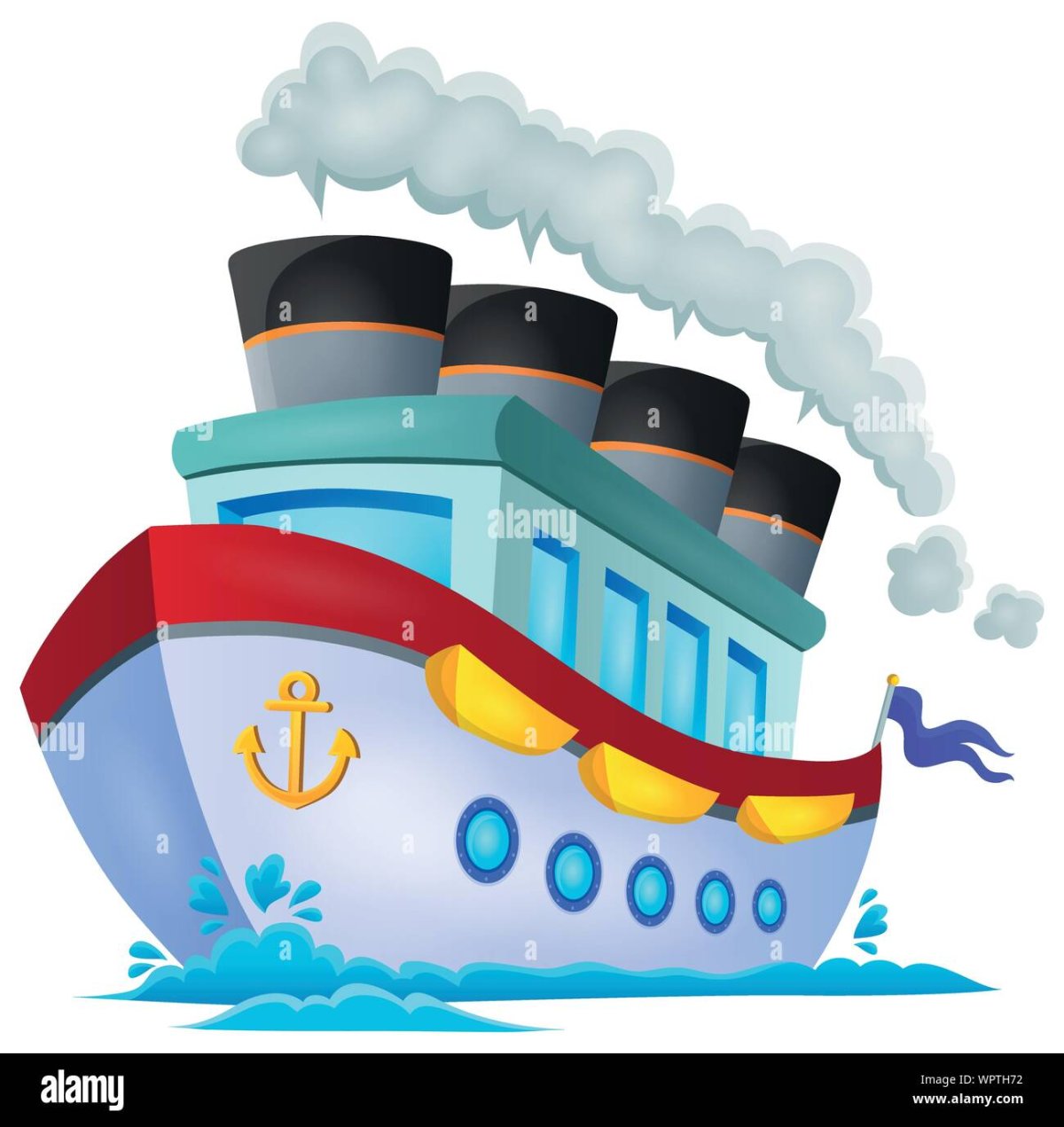 Пароход мультяшный