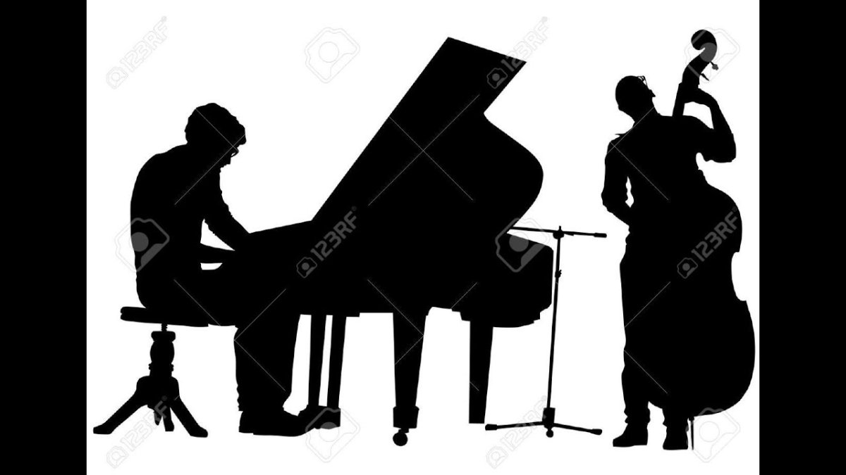 Музыкант за роялем силуэт