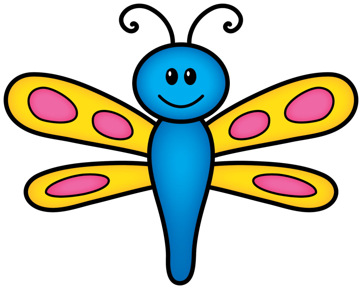 Стрекоза на белом фоне мультяшные