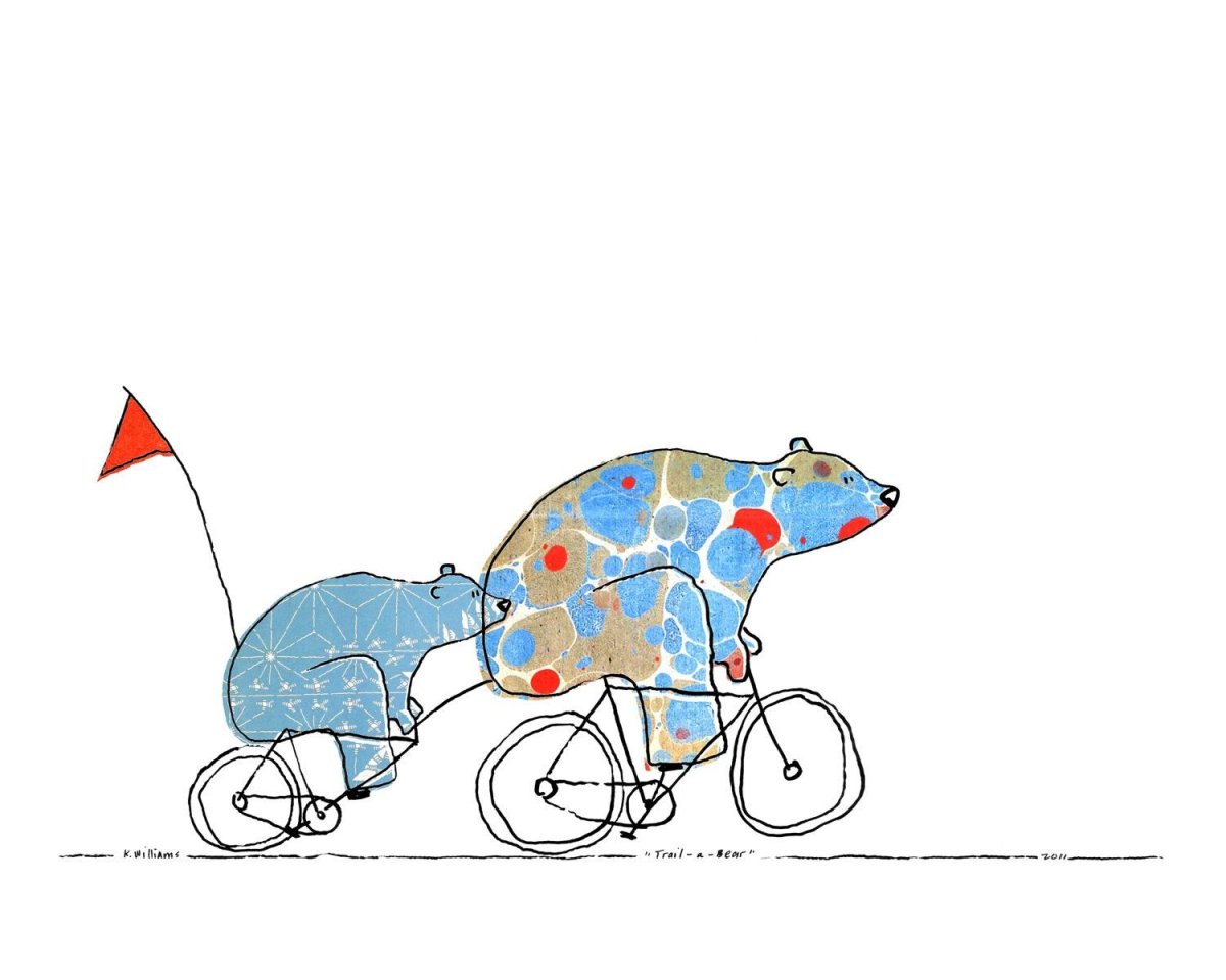 Мишка на велосипеде