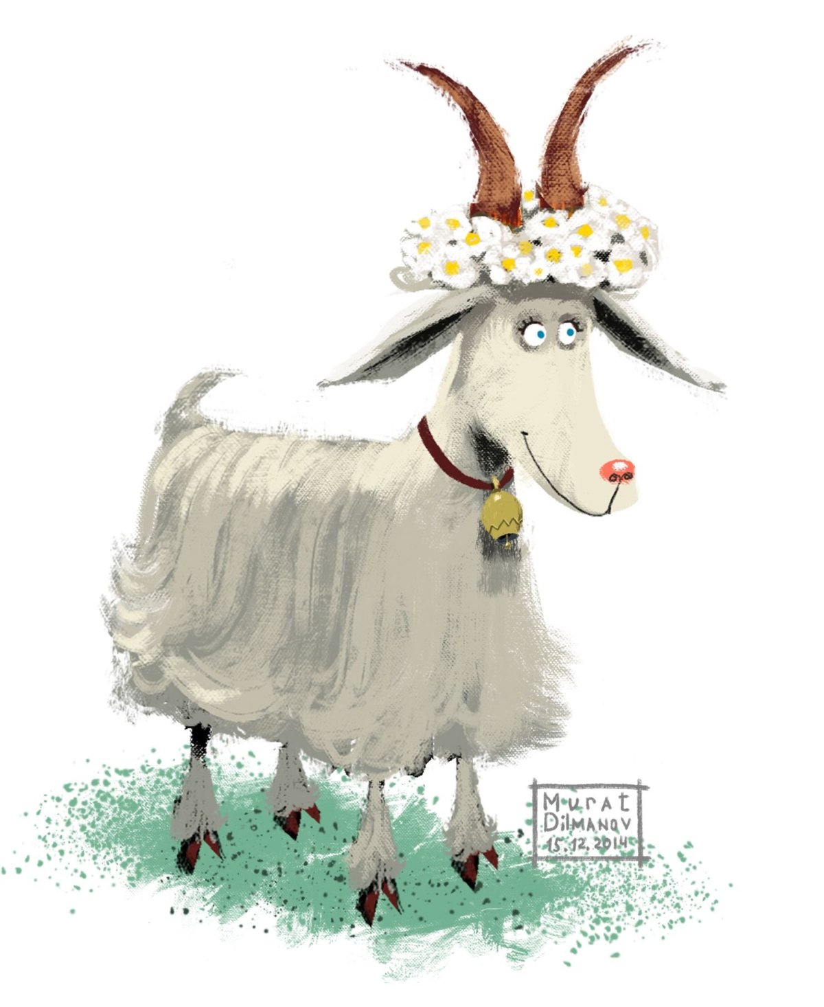 Открытка с козочкой