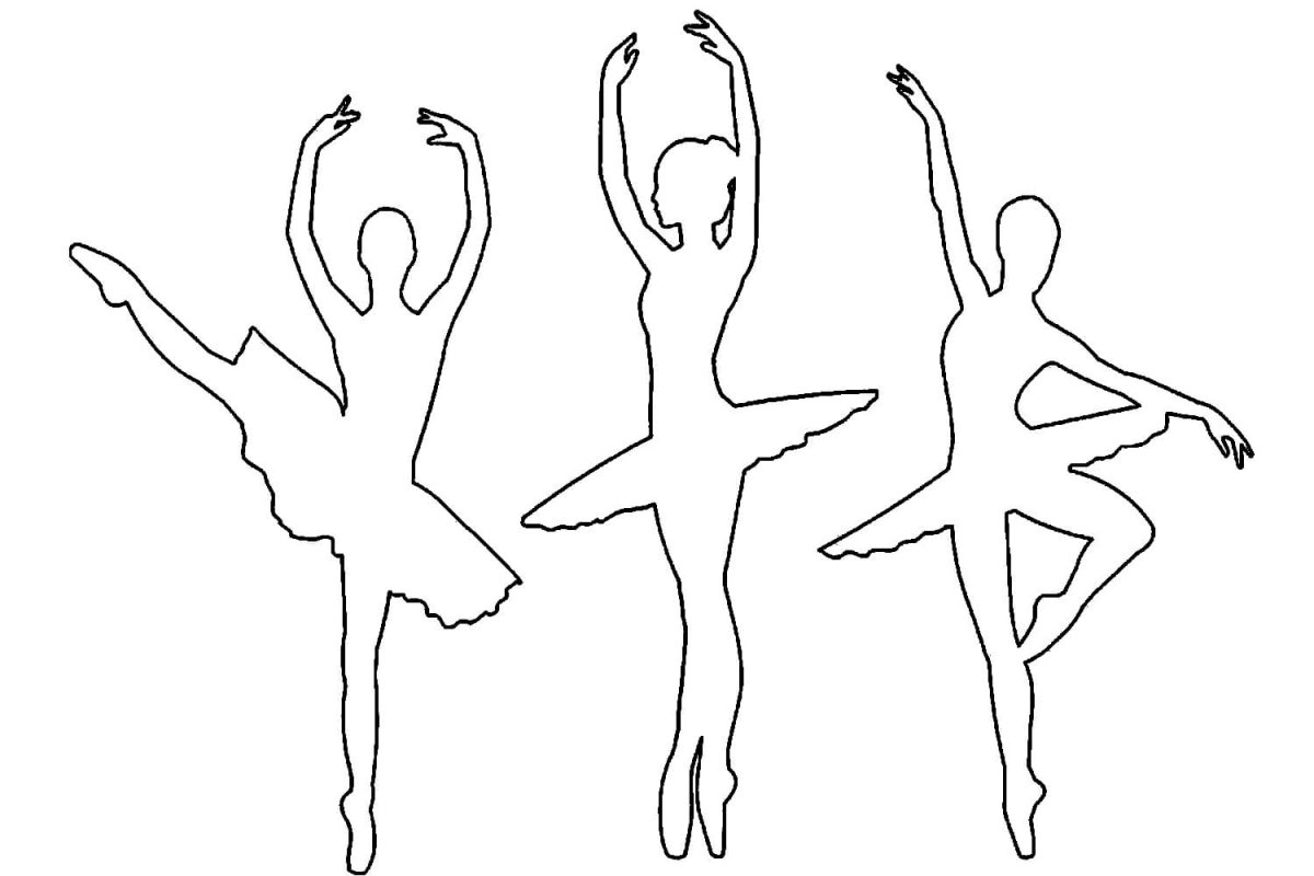 Силуэт балерины цветной