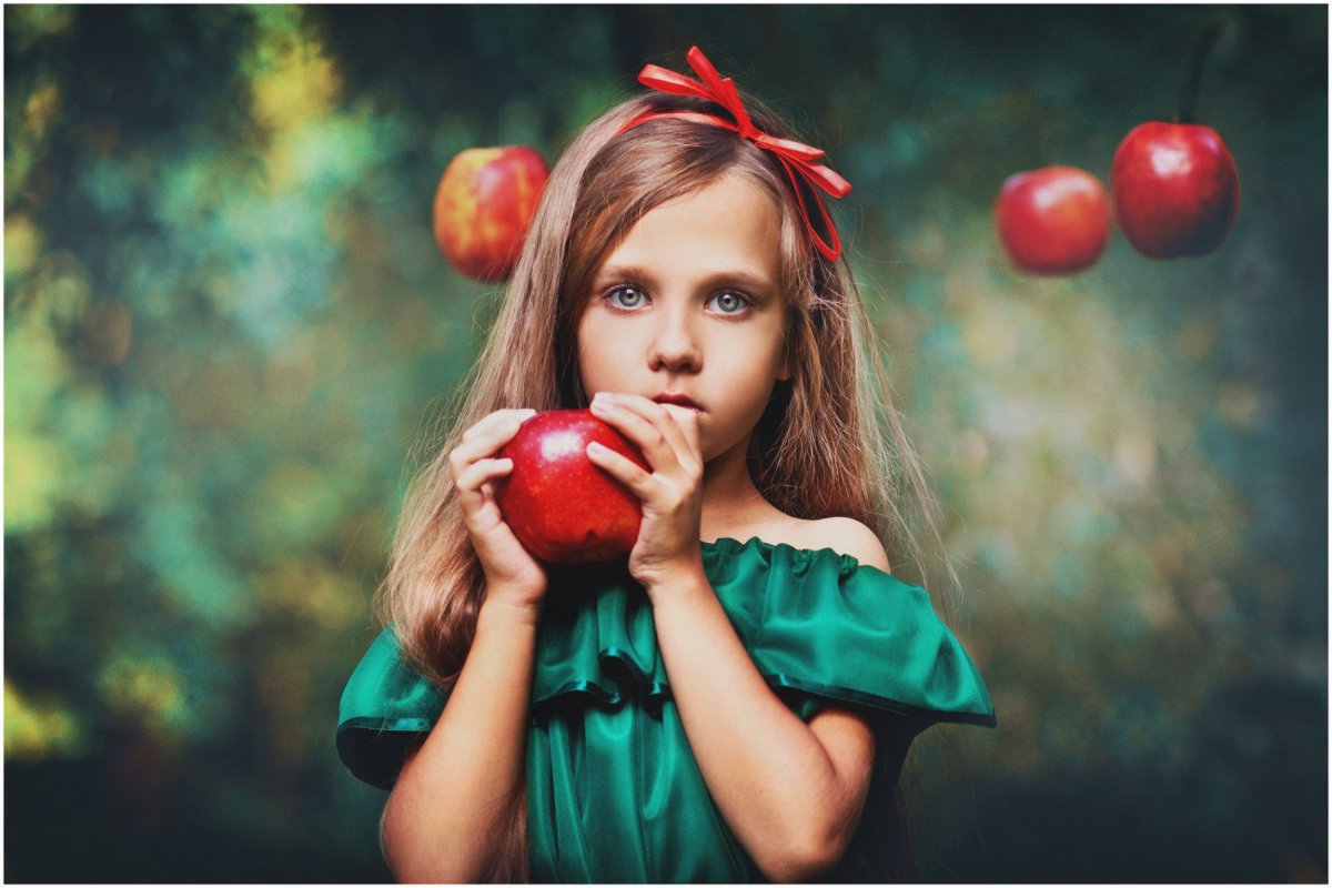 Фотосессия с яблоками