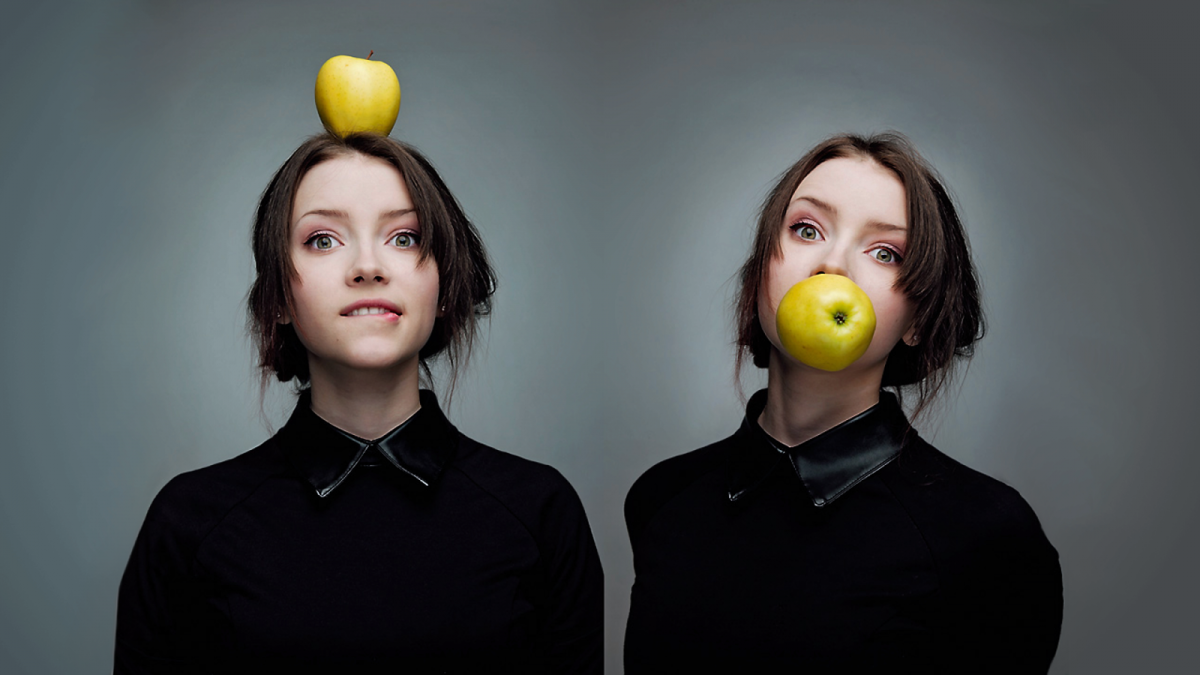 Фотосессия с яблоками