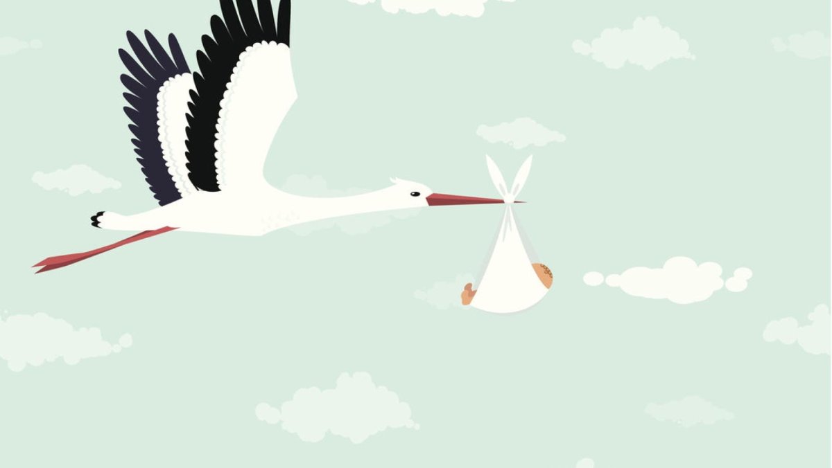 Аист мультяшный