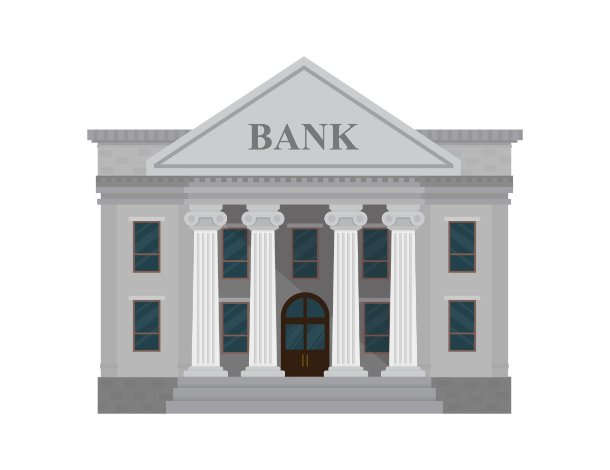 Здание банка на прозрачном фоне