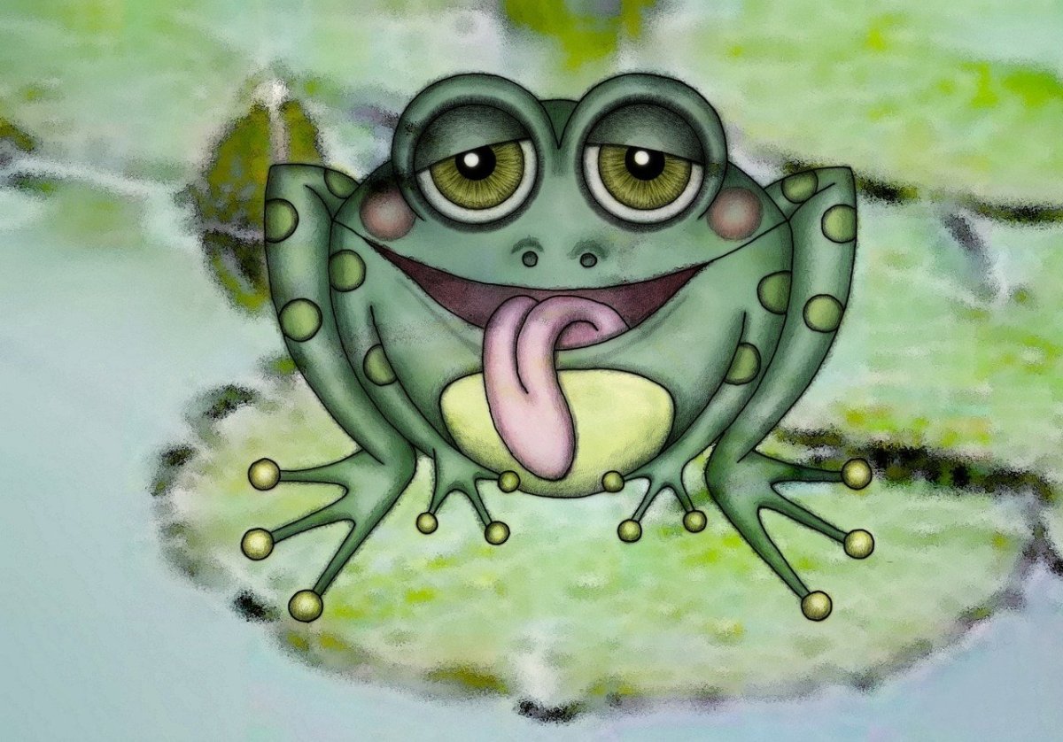 Лягушка нарисованная милая