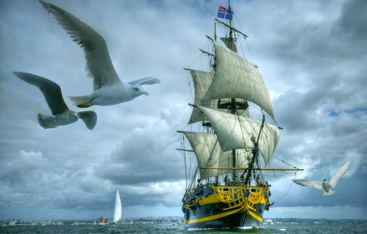 Montague Dawson, парусники HD