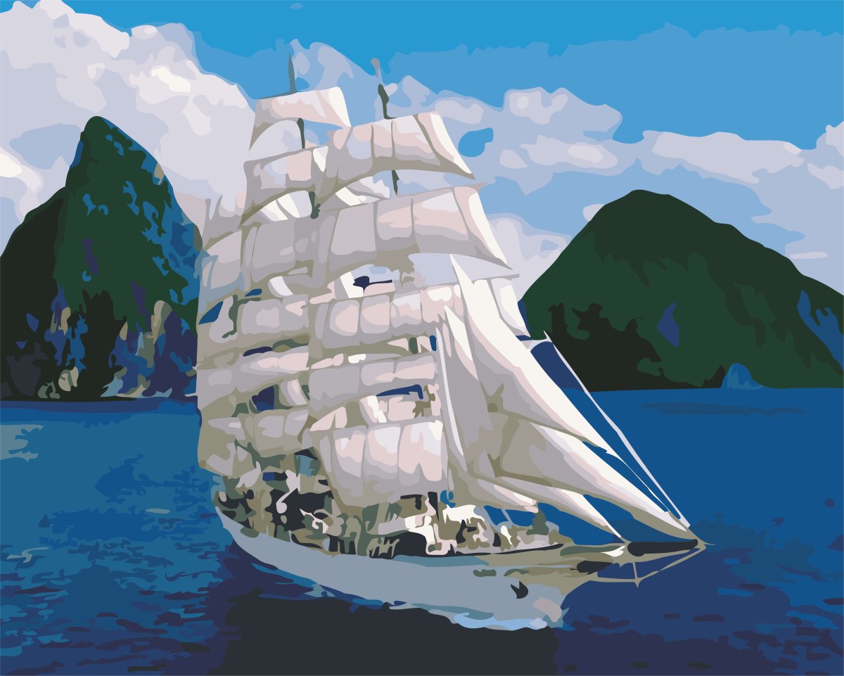 Старинные парусники в шторм