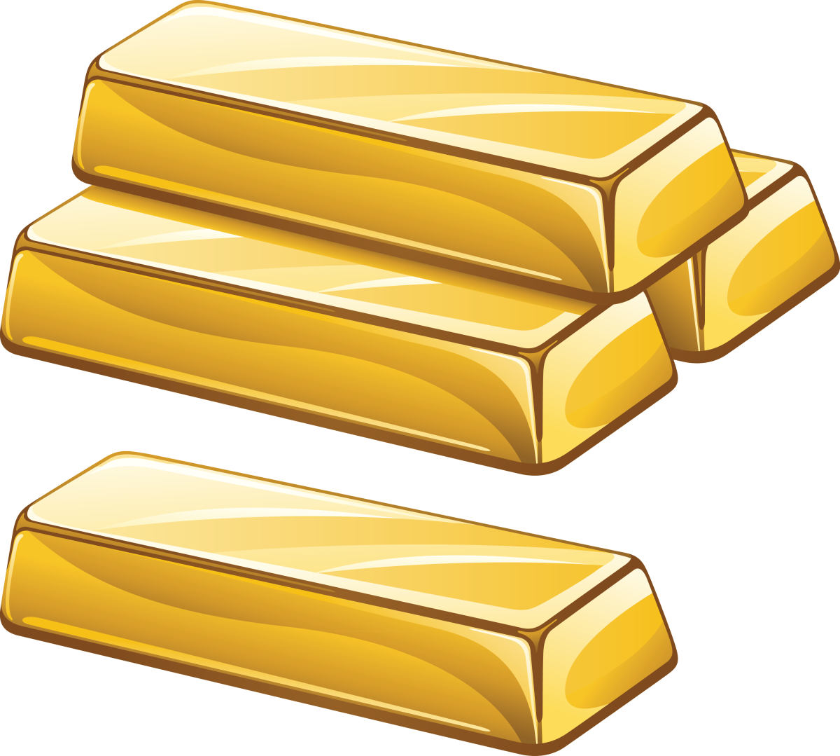 Слиток золота на прозрачном фоне