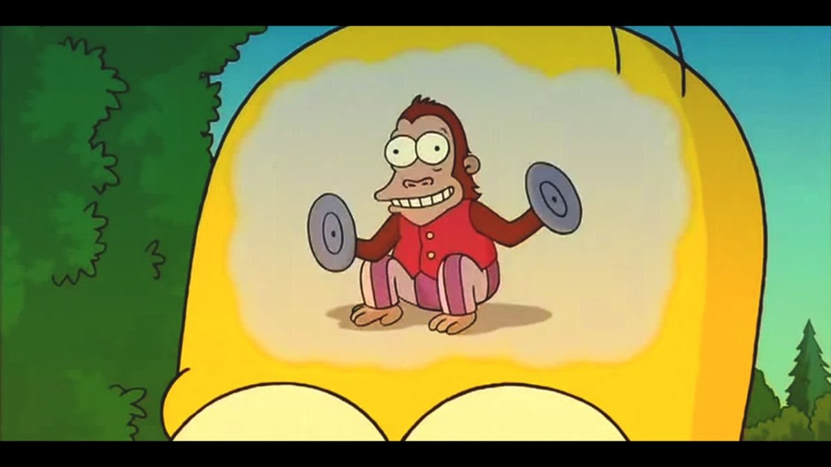 Гомер симпсон обезьянка в голове