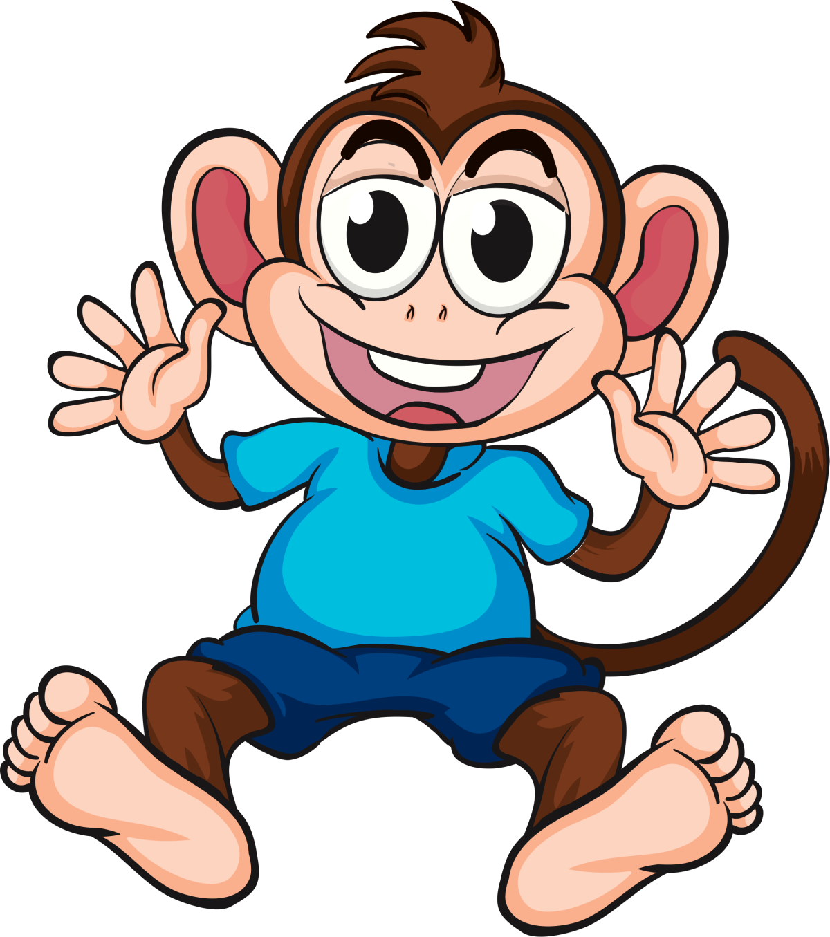 Обезьянка в синей футболке