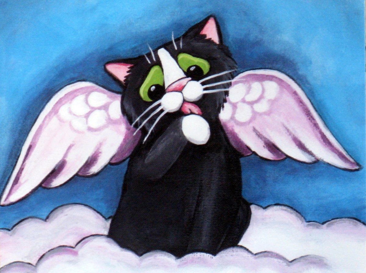 Владимир Румянцев ангел с котом на дереве