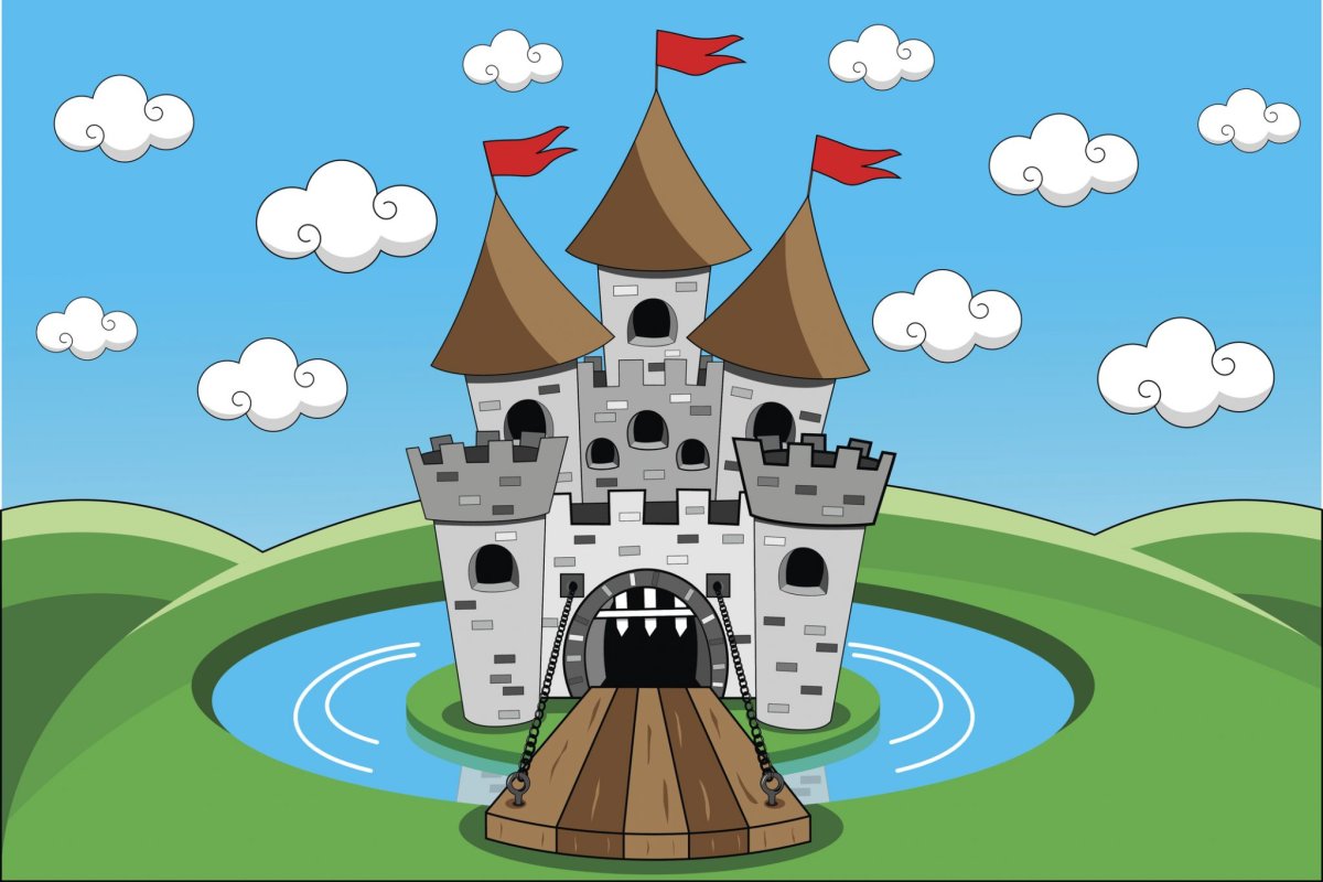 Мультяшный замок с воротами