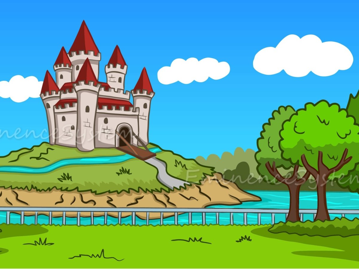 Замок с четырьмя башнями вид сверху