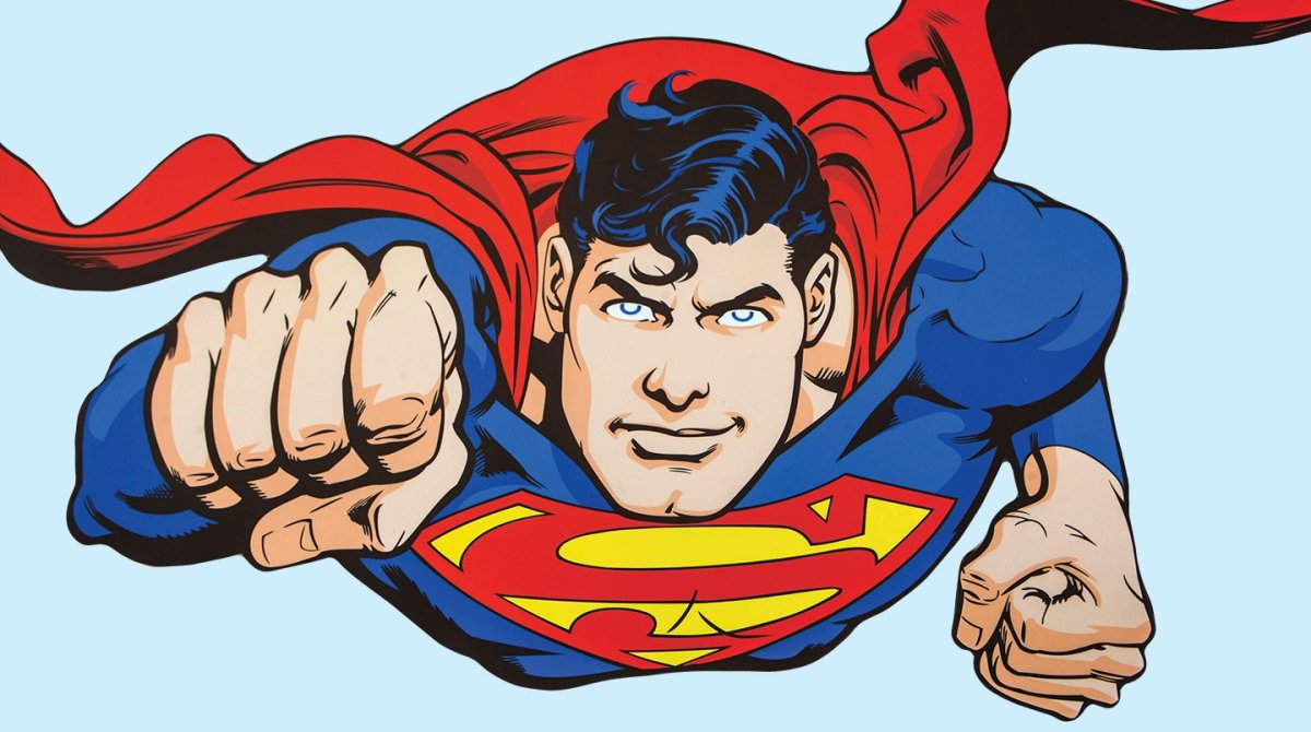 Супермен на белом фоне